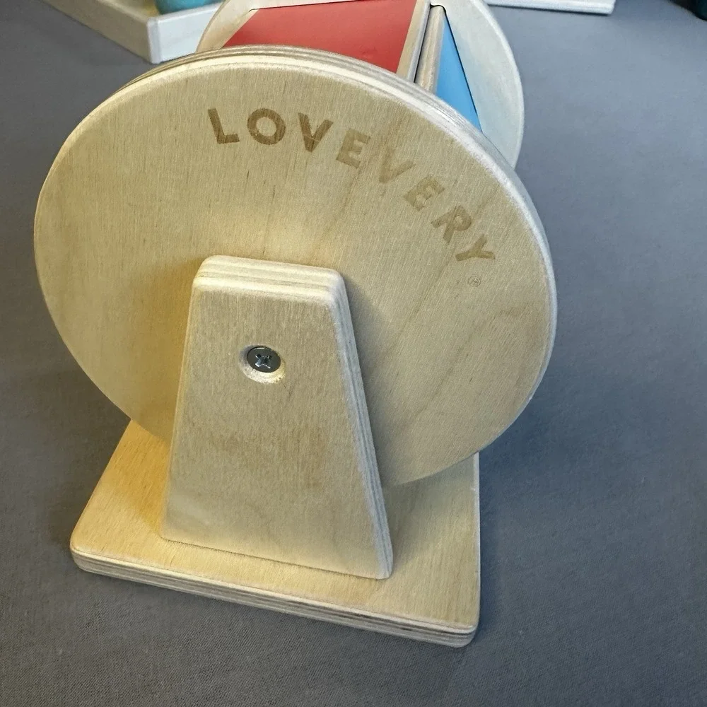 Lovevery Wooden Color Block Spinning Drum Toy - Spinning Color Drum